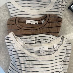Vince Neutral and Striped Tops Collection XS, XS, S (back)